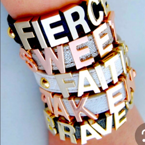 BCBG Brave Affirmation Cuff Bracelet Jewelry - Picture 1 of 3